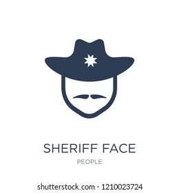 Sheriff face icon. Trendy flat vector Sheriff face icon on white background from People collection, vector illustration can be use for web and mobile, eps10