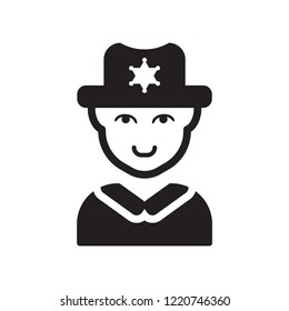 Sheriff face icon. Trendy Sheriff face logo concept on white background from People collection. Suitable for use on web apps, mobile apps and print media.