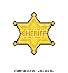 SHERIFF GOLD BADGE PIXEL ART