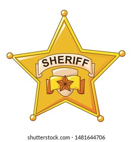 Sheriff gold star icon. Cartoon of sheriff gold star vector icon for web design isolated on white background