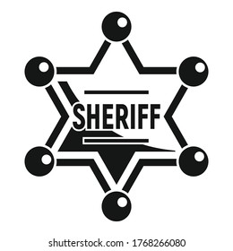 Sheriff gold star icon. Simple illustration of sheriff gold star vector icon for web design isolated on white background
