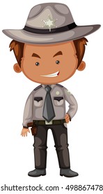 Sheriff in gray uniform illustration
