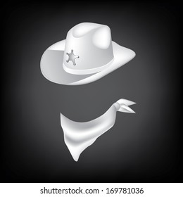 Sheriff hat and bandana. EPS 10 vector, grouped for easy editing. No open shapes or paths. 