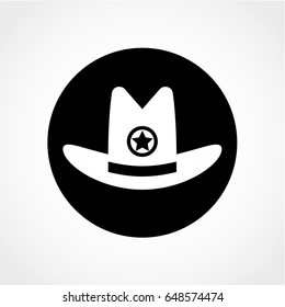 Sheriff hat Icon Isolated on White Background