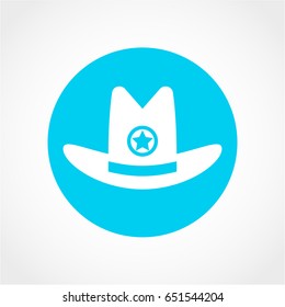Sheriff hat Icon Isolated on White Background