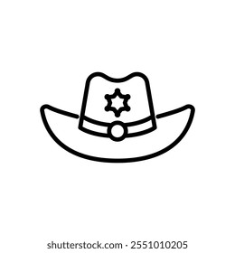 Sheriff-Hut-Symbol, Vektorsymbol für Linienstil