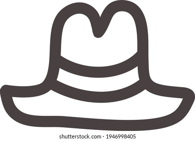 Sheriff hat, illustration, vector on a white background