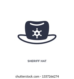 sheriff hat isolated icon. Simple element illustration from desert concept. sheriff hat editable logo symbol design on white background. Can be use for web and mobile.