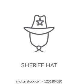 Sheriff Hat linear icon. Modern outline Sheriff Hat logo concept on white background from Desert collection. Suitable for use on web apps, mobile apps and print media.