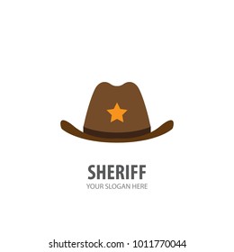 Sheriff hat logo for business company. Simple Sheriff hat logotype idea design. Corporate identity concept. Creative Sheriff hat icon from accessories collection.