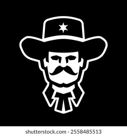 Sheriff in a hat, logo on a dark background.