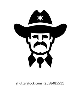 Sheriff in a hat, logo Vector illustration.