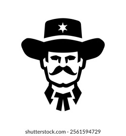 Sheriff in a hat, logo. Vector illustration.