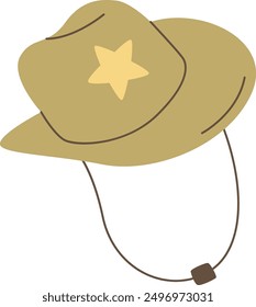 Sheriff Hat Retro Accessory Vector Illustration