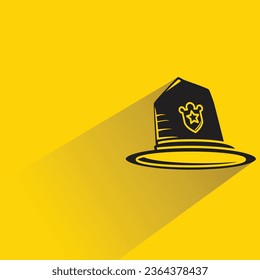 sheriff hat with shadow on yellow background
