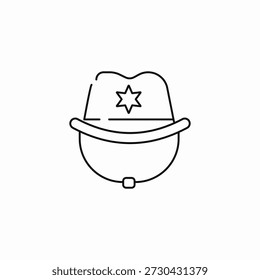 sheriff hat star icon sign vector