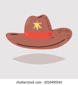 Sheriff hat vector cartoon illustration isolated on background.