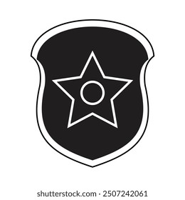 Sheriff  icon with badge on white background eps 10.