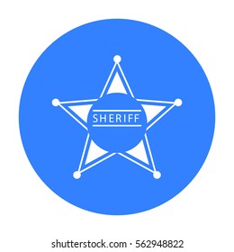 Sheriff icon black. Singe western icon from the wild west black.