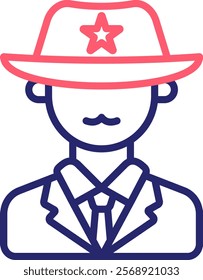 Sheriff Icon Color Vector Illustration