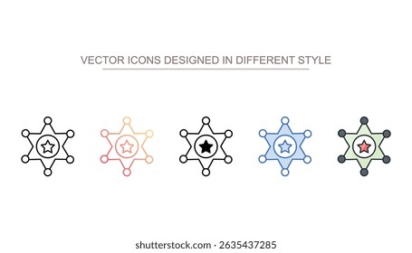 Sheriff design ícone com fundo branco ilustração stock