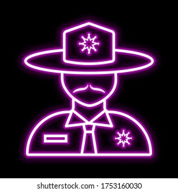 Sheriff icon. Glowing sign logo vector