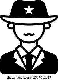 Sheriff Icon Glyph Vector Illustration