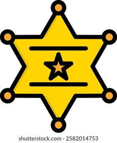 Sheriff Icon Lineal Color Vector Illustration