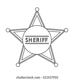 Sheriff icon outline. Singe western icon from the wild west outline.