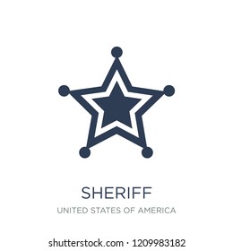 Sheriff icon. Trendy flat vector Sheriff icon on white background from United States of America collection, vector illustration can be use for web and mobile, eps10