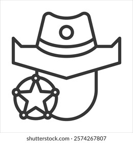 Sheriff Icon Vector Illustration Outline