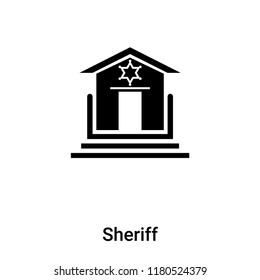 Sheriff icon vector isolated on white background, logo concept of Sheriff sign on transparent background, filled black symbol