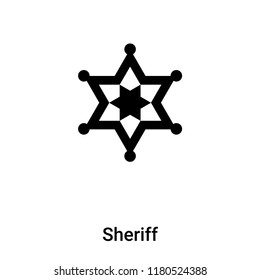 Sheriff icon vector isolated on white background, logo concept of Sheriff sign on transparent background, filled black symbol