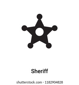 Sheriff icon vector isolated on white background, logo concept of Sheriff sign on transparent background, filled black symbol