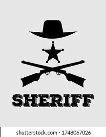 SE PUEDE IMPRIMIR EL LOGOTIPO DEL VECTOR DE ICONOS DE SHERIFF PARA TSHIRT , ARTE DE PARED
