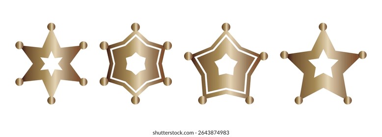 Vetor de ícones do xerife. Sinal de ilustração policial. Símbolo da lei.