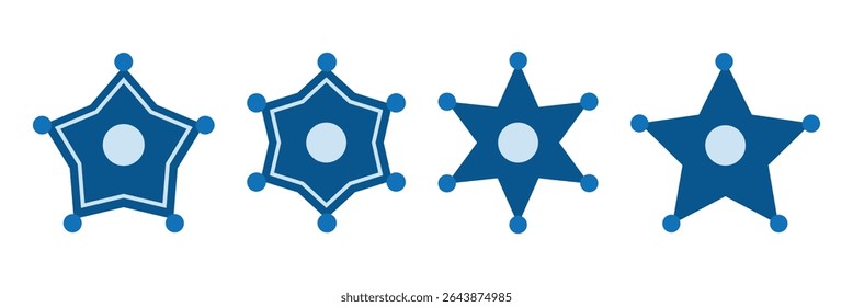 Vetor de ícones do xerife. Sinal de ilustração policial. Símbolo da lei.
