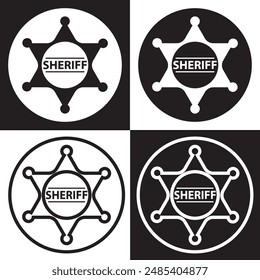 Sheriff icon vector set. Police illustration sign collection. law symbol. isolated on white and black background. EPS 10