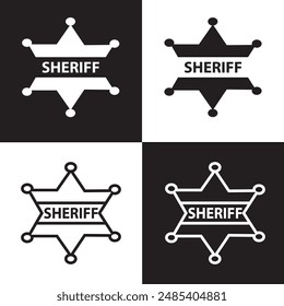 Sheriff icon vector set. Police illustration sign collection. law symbol. isolated on white and black background. EPS 10