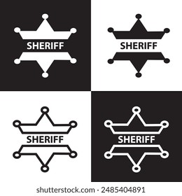 Sheriff icon vector set. Police illustration sign collection. law symbol. isolated on white and black background. EPS 10