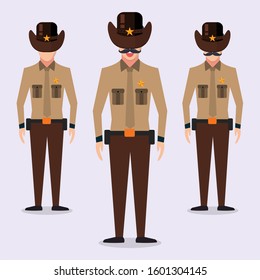 sheriff isolated vector illustration in flat style