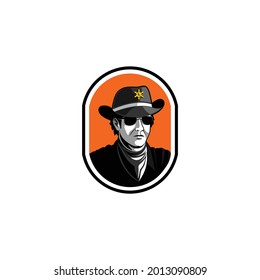 Sheriff logo design inspiration wearing a hat