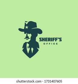 Sheriff logo design template for a light background. Vector illustration.