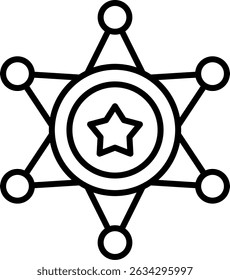 Sheriff Novo Vetor de Design de Ícone Criativo