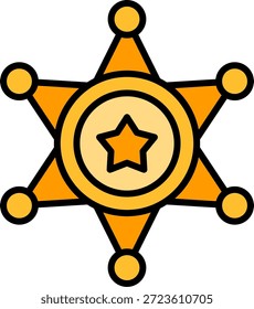 Sheriff Novo Vetor de Design de Ícone Criativo