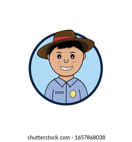 Sheriff Offizier Vektorillustration Design.