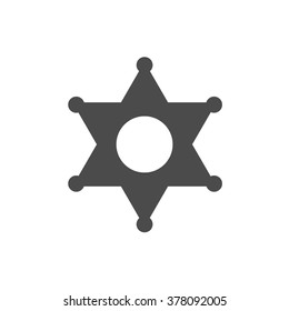 Sheriff police star. Vector icon grey