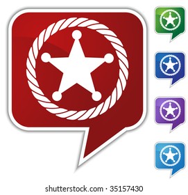Sheriff Rope Badge Icon bubble
