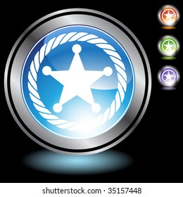 Sheriff Rope Badge Icon cromado