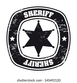 sheriff sela over white background vector illustration